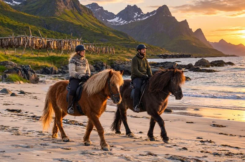 Horse Riding on Gimsøy Beach